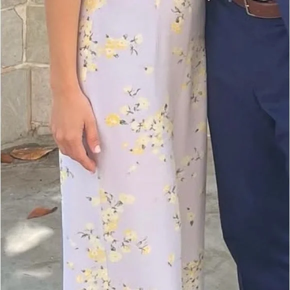 INTERMIX Lavender Floral Tie-Front Jumpsuit. Sz 2. - Picture 3 of 3